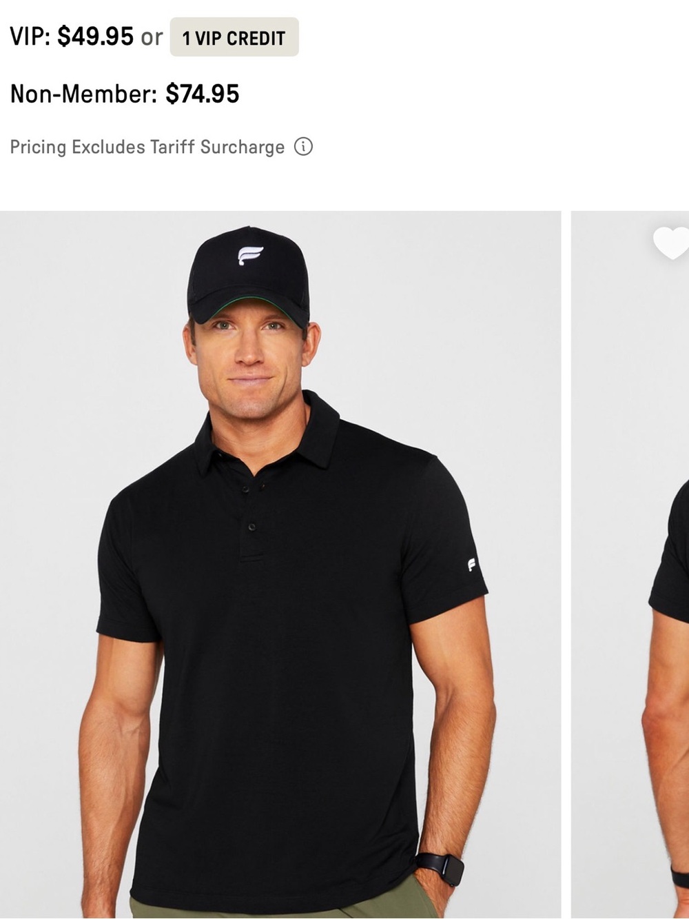 Fabletics Men's Black Polo Shirt
